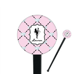 Diamond Dancers 7" Round Plastic Stir Sticks - Black - Single Sided (Personalized)