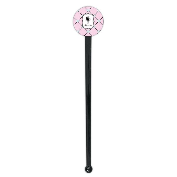 Diamond Dancers Black Plastic 7" Stir Stick - Round - Single Stick