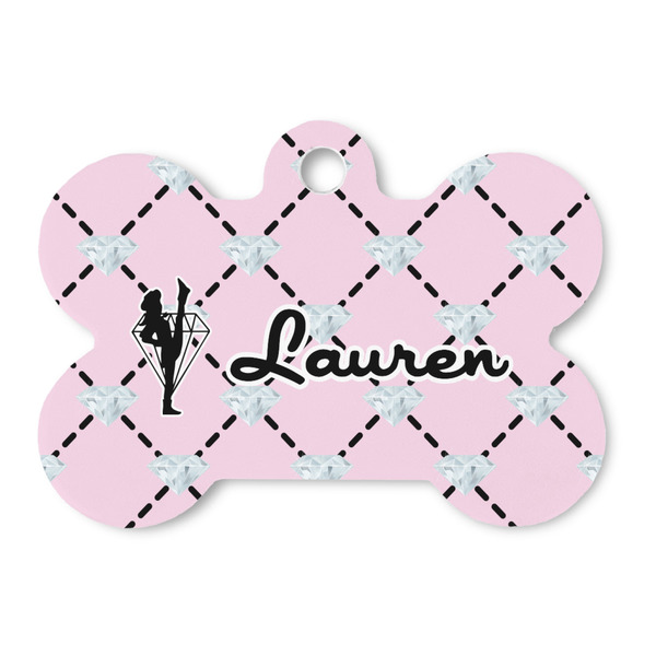 Custom Diamond Dancers Bone Shaped Dog ID Tag (Personalized)