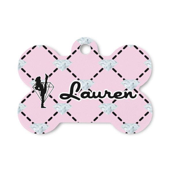 Custom Diamond Dancers Bone Shaped Dog ID Tag - Small (Personalized)