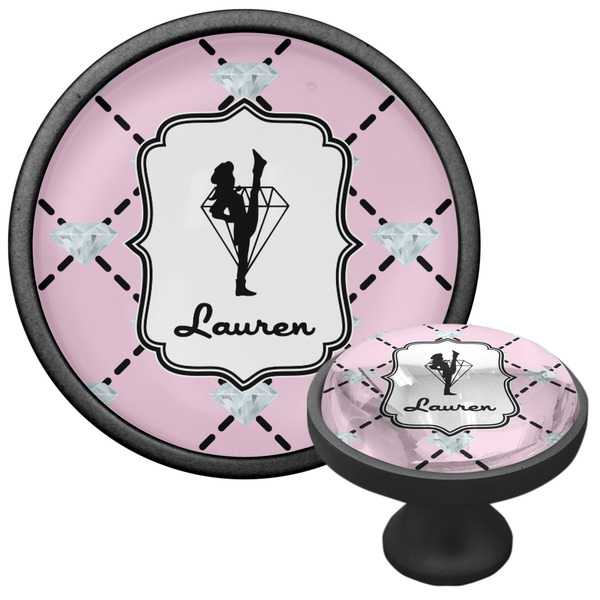 Diamond Dancers Cabinet Knob - Black - Multi Angle