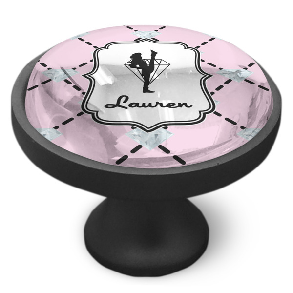 Diamond Dancers Cabinet Knob - Black - Side