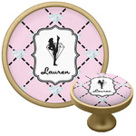 Diamond Dancers Cabinet Knob - Gold (Personalized)