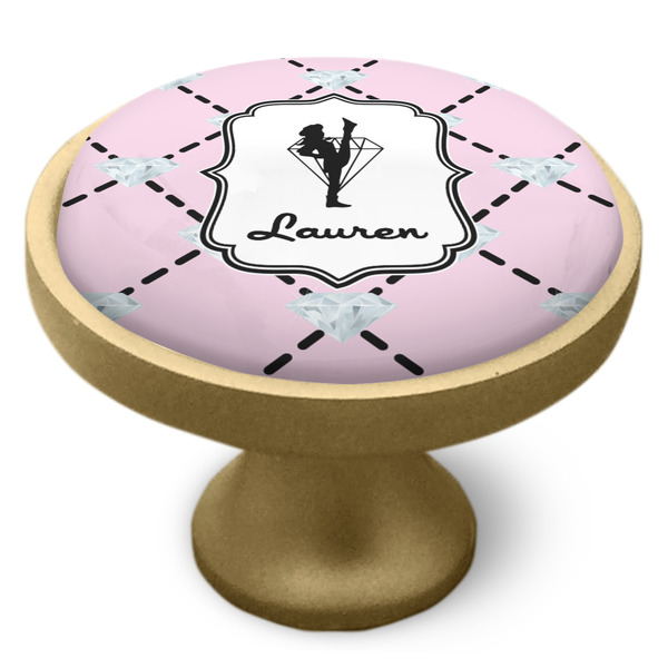 Diamond Dancers Cabinet Knob - Gold - Side