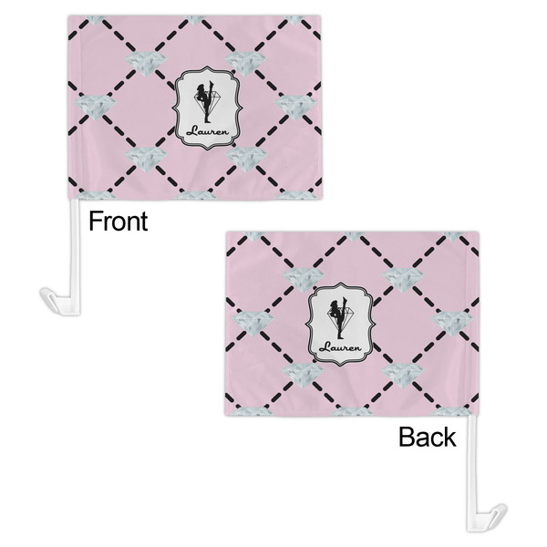Diamond Dancers Car Flag - 11" x 8" - Front & Back View