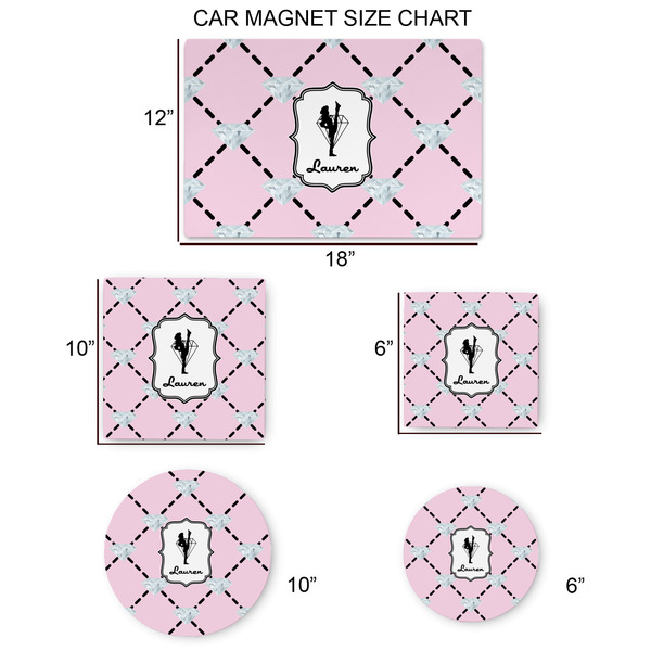 Diamond Dancers Car Magnets - SIZE CHART