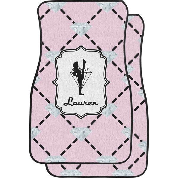 Custom Diamond Dancers Car Floor Mats (Front Seat) (Personalized)