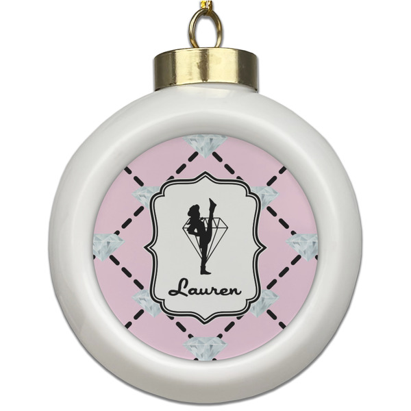 Custom Diamond Dancers Ceramic Ball Ornament (Personalized)