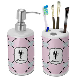 Diamond Dancers Ceramic Bathroom Accessories Set (Personalized)