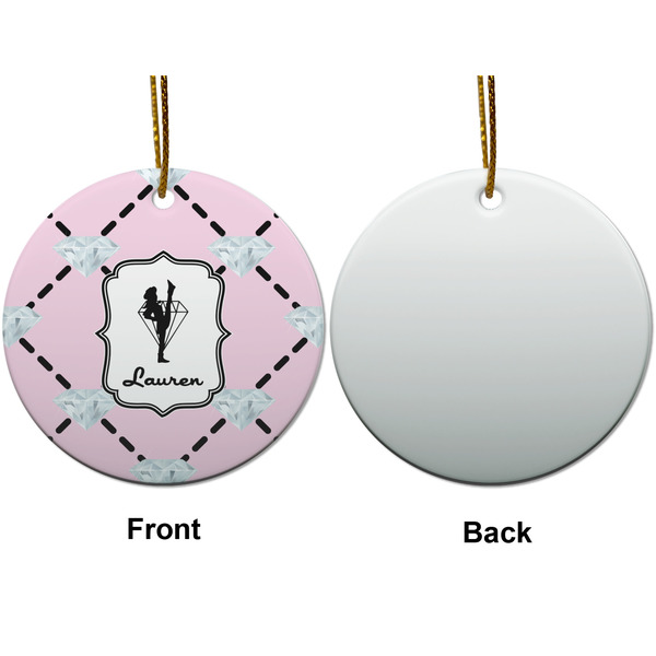 Diamond Dancers Ceramic Flat Ornament - Circle Front & Back (APPROVAL)