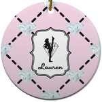 Diamond Dancers Round Ceramic Ornament w/ Name or Text