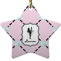 Diamond Dancers Star Ceramic Ornament w/ Name or Text