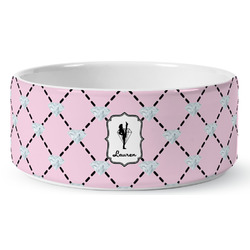 Diamond Dancers Ceramic Dog Bowl (Personalized)