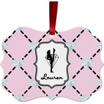 Diamond Dancers Metal Frame Ornament - Double Sided w/ Name or Text