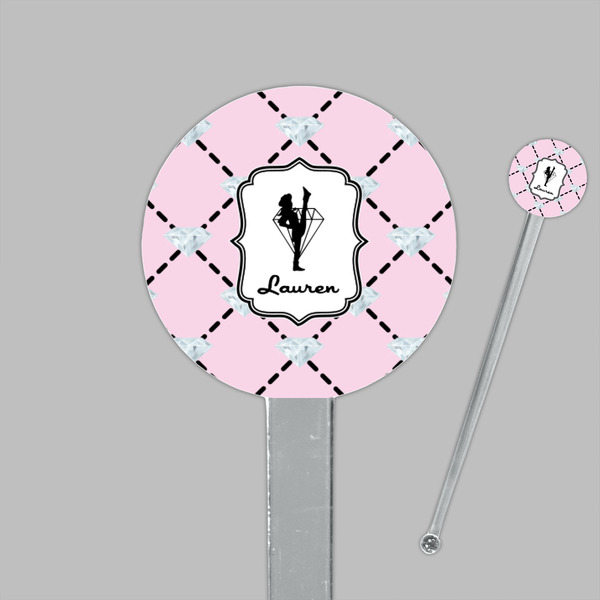 Diamond Dancers Clear Plastic 7" Stir Stick - Round - Closeup