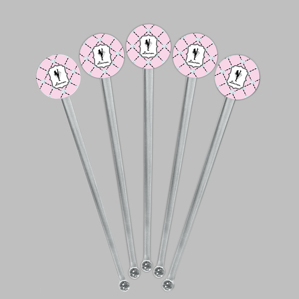 Diamond Dancers Clear Plastic 7" Stir Stick - Round - Fan View