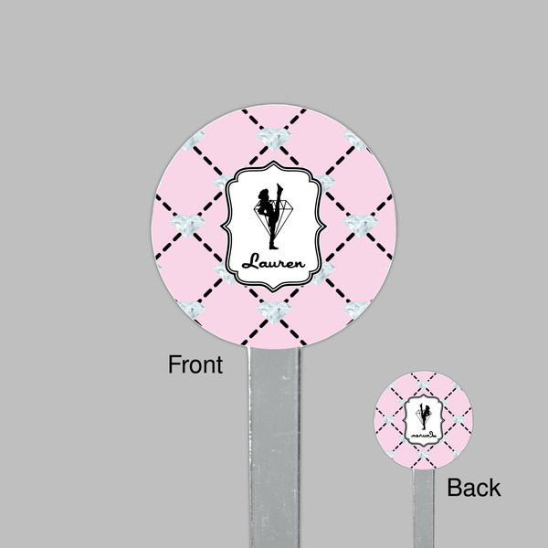 Diamond Dancers Clear Plastic 7" Stir Stick - Round - Front & Back