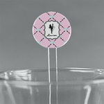 Diamond Dancers 5.5" Round Plastic Stir Sticks - Clear (Personalized)