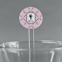 Diamond Dancers 7" Round Plastic Stir Sticks - Clear (Personalized)
