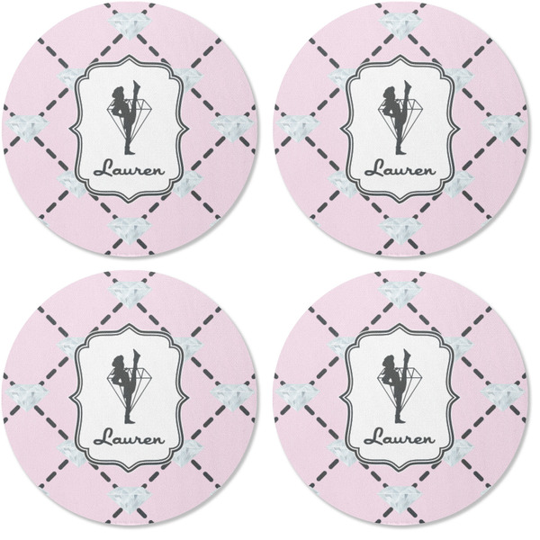 Diamond Dancers Coaster Round Rubber Back - Apvl