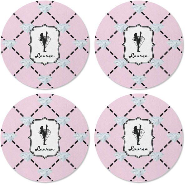 Diamond Dancers Coaster Round Rubber Back - Apvl