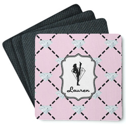 Diamond Dancers Square Rubber Backed Coasters - Set of 4 (Personalized)