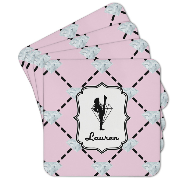 Custom Diamond Dancers Cork Coaster - Set of 4 w/ Name or Text