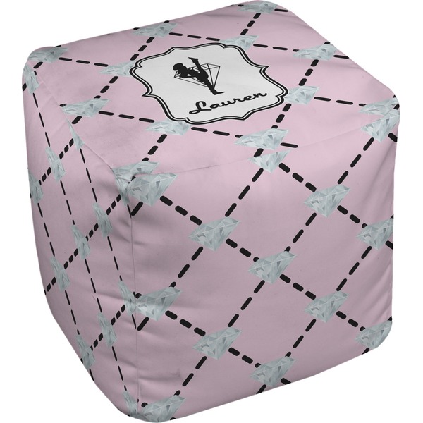 Custom Diamond Dancers Cube Pouf Ottoman - 13" (Personalized)
