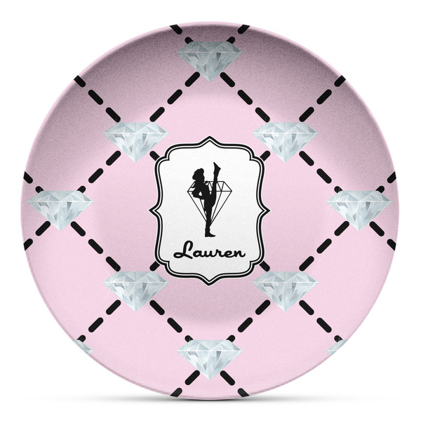 Custom Diamond Dancers Microwave Safe Plastic Plate - Composite Polymer (Personalized)