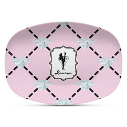 Diamond Dancers Plastic Platter - Microwave & Oven Safe Composite Polymer (Personalized)