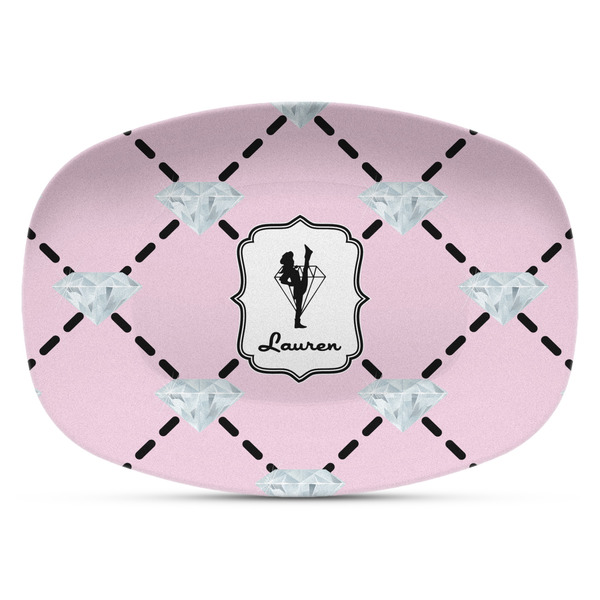 Custom Diamond Dancers Plastic Platter - Microwave & Oven Safe Composite Polymer (Personalized)