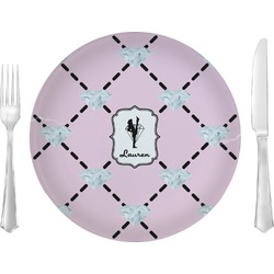Diamond Dancers 10" Glass Lunch / Dinner Plates - Single or Set (Personalized)