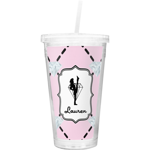 Custom Diamond Dancers Double Wall Tumbler with Straw (Personalized)