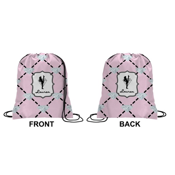 Diamond Dancers Drawstring Backpack Front & Back Small