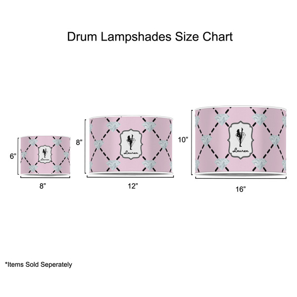 Diamond Dancers Drum Lampshades - Sizing Chart