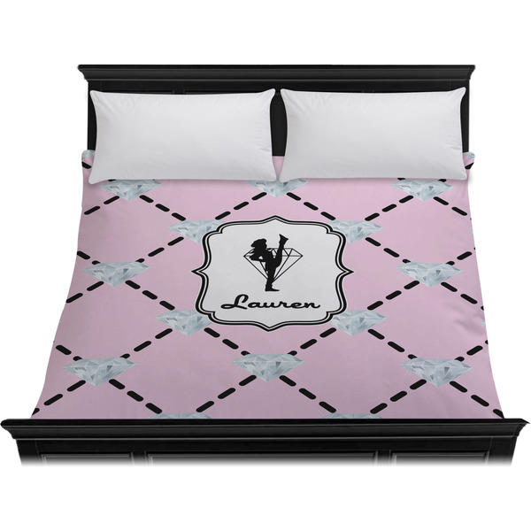 Diamond Dancers Duvet Cover - King - On Bed - No Prop