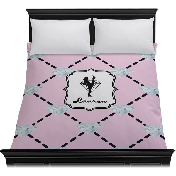 Diamond Dancers Duvet Cover - Queen - On Bed - No Prop
