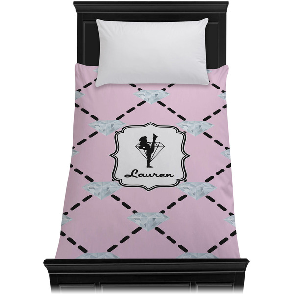 Diamond Dancers Duvet Cover - Twin - On Bed - No Prop
