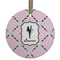 Diamond Dancers Frosted Glass Ornament - Round