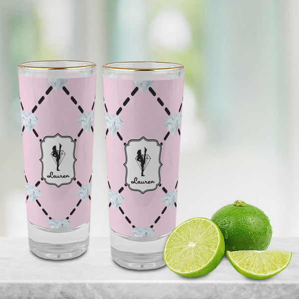 Diamond Dancers Glass Shot Glass - 2 oz - LIFESTYLE