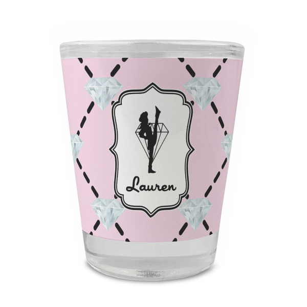 Custom Diamond Dancers Glass Shot Glass - 1.5 oz - Set of 4 (Personalized)