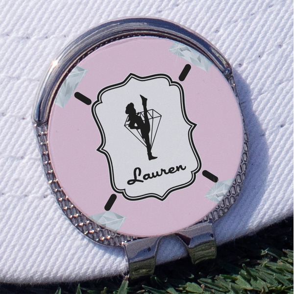 Diamond Dancers Golf Ball Marker Hat Clip - Silver - Front