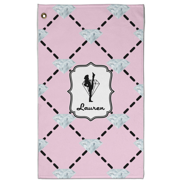 Custom Diamond Dancers Golf Towel - Poly-Cotton Blend - Large w/ Name or Text
