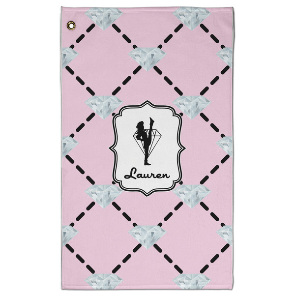 Custom Diamond Dancers Golf Towel - Poly-Cotton Blend - Large w/ Name or Text