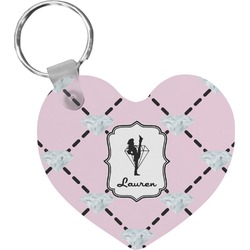 Diamond Dancers Heart Plastic Keychain w/ Name or Text