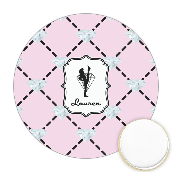Custom Diamond Dancers Printed Cookie Topper - Round (Personalized)