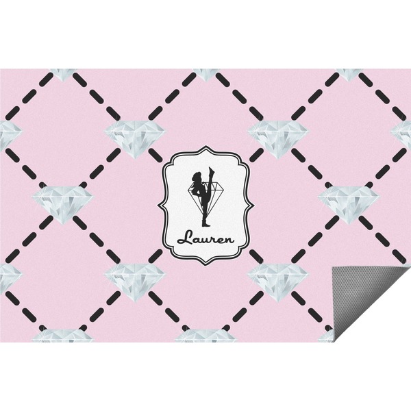 Custom Diamond Dancers Indoor / Outdoor Rug - 6'x8' w/ Name or Text