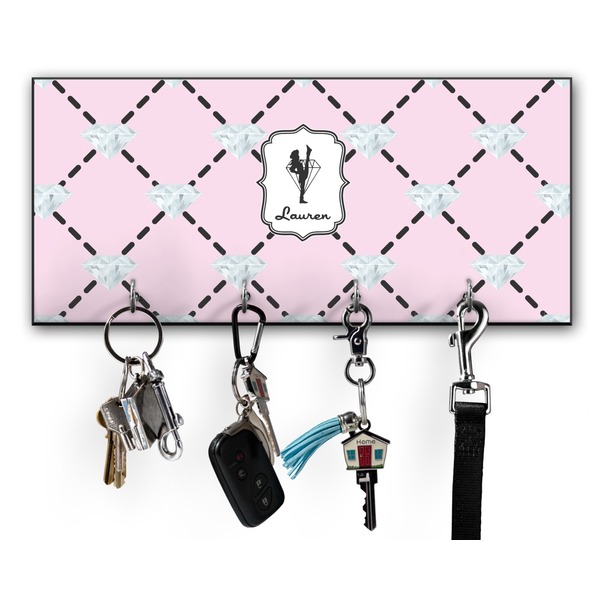 Custom Diamond Dancers Key Hanger w/ 4 Hooks w/ Graphics and Text