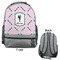 Diamond Dancers Large Backpack - Gray - Front & Back View