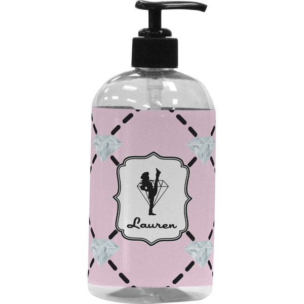 Custom Diamond Dancers Plastic Soap / Lotion Dispenser (16 oz - Large - Black) (Personalized)